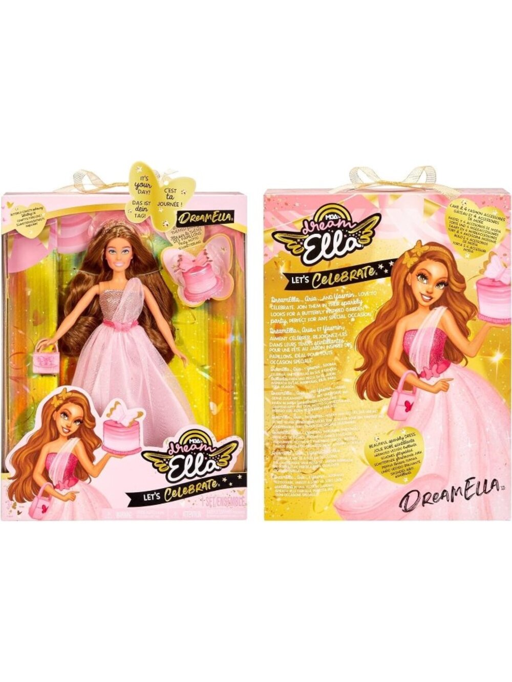 Dream Ella Let's Celebrate Doll Dream Ella Pink Gold Glitter MGA Entertainment